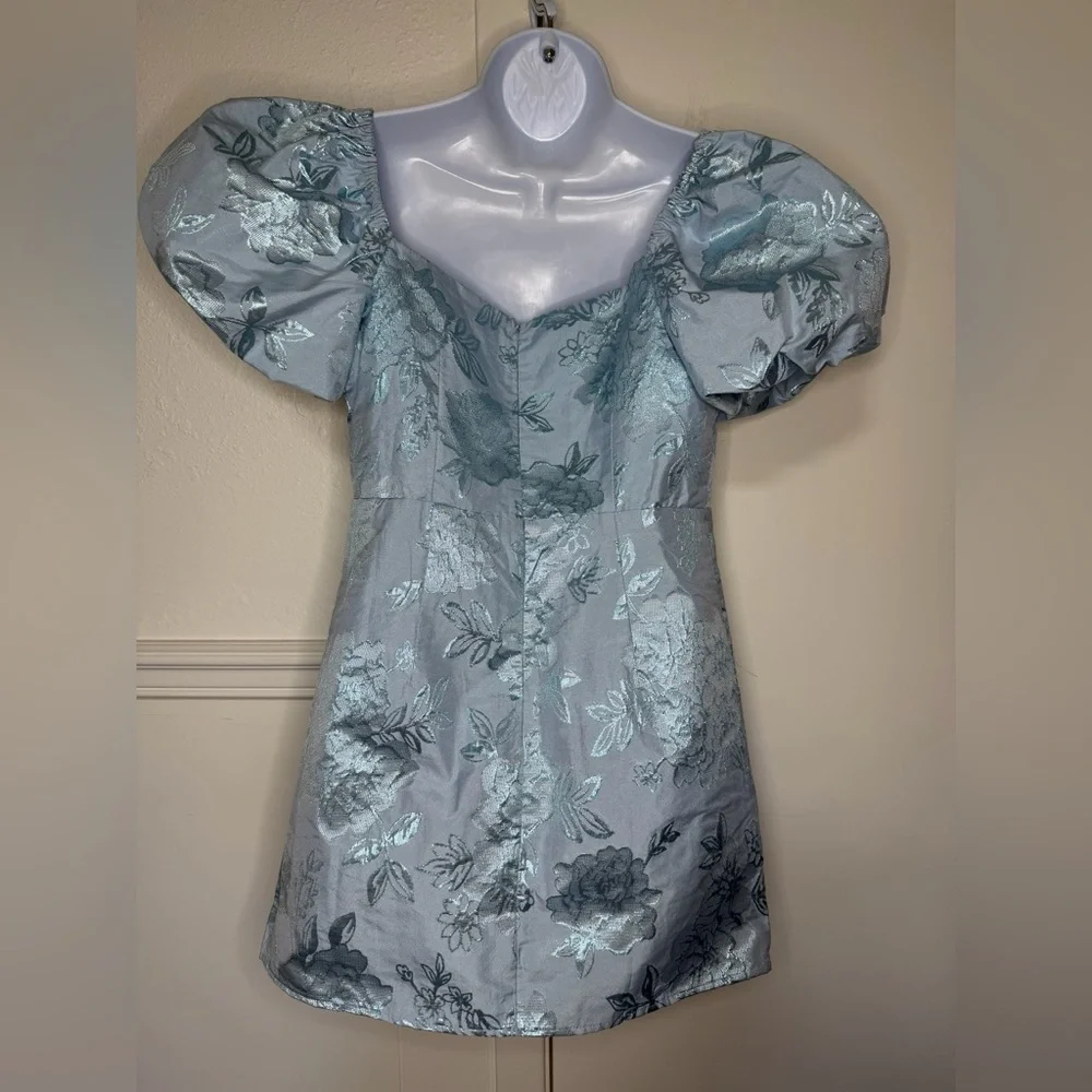 Altar'd State Light Blue Puff-Sleeve Mini Dress size M - Picture 5 of 8